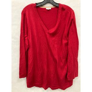 Everyday Elegance: Women's X-Large Red J. Jill Long Sleeve Casual Shirt